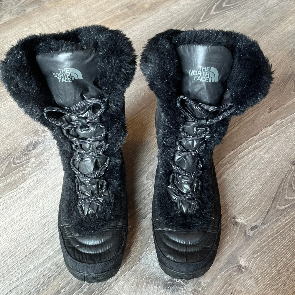 The North Face Nuptse Boots Black Puffer Goose Down Women 8.5 UK 6.5‎ EU 39.5